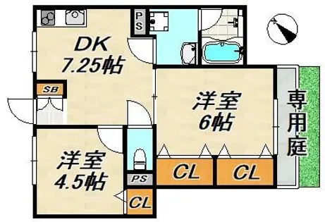 コートフジ【1階】の間取り