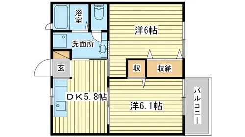 ファミール蓼野【202号室】の間取り