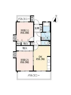 URアルビス五月ヶ丘【1180208号室】の間取り