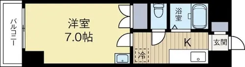 福岡県福岡市中央区清川2丁目【マンション】の間取り