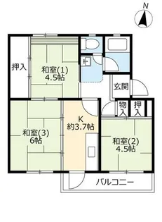 UR中宮第三【0450402号室】の間取り