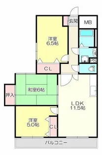 コルティーレ緑ヶ丘【4階】の間取り