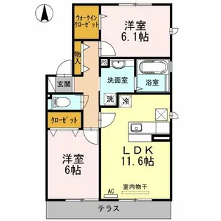 シュトラール喜連【1階】の間取り