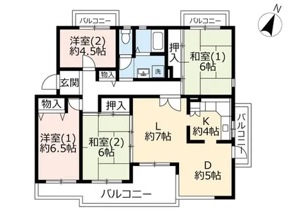 URグリーンタウン槇島【2120101号室】の間取り