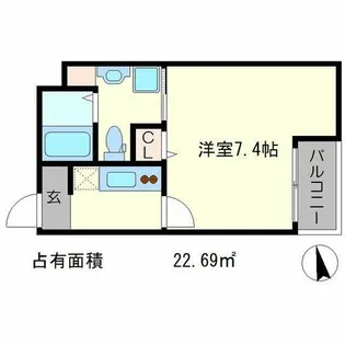 メゾンサンマルタン京大北【4階】の間取り