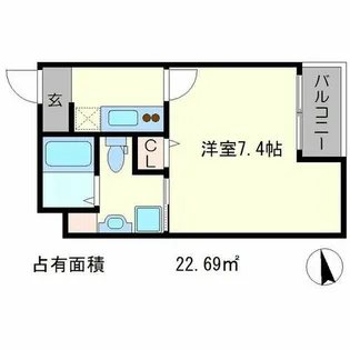 メゾンサンマルタン京大北【2階】の間取り