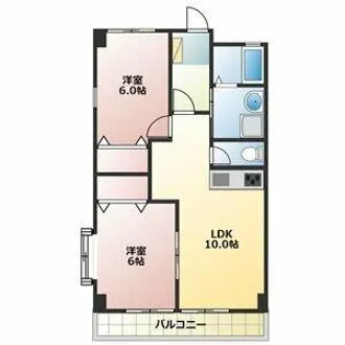 サンライズふたがわ【203号室】の間取り