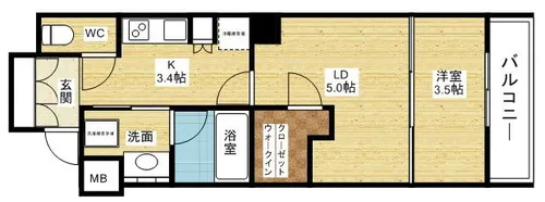 ゲートコート東三国【3階】の間取り