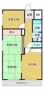 三日市グリーンハイツ【4階】の間取り