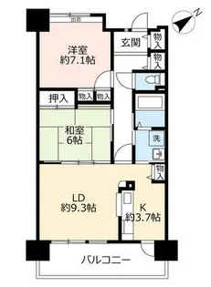 URアーバンラフレ虹ヶ丘西【0030102号室】の間取り