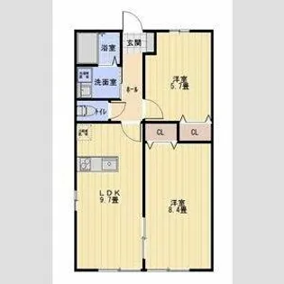 カレン中砂I【1階】の間取り