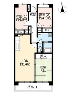 URリバピア中央台【0020505号室】の間取り