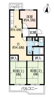 UR千里春日台【0030407号室】の間取り