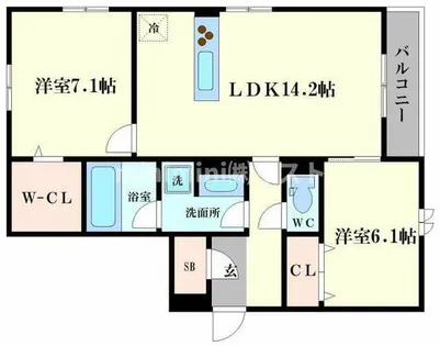 Vievle(ヴィーヴル)阿倍野播磨町【203号室】の間取り