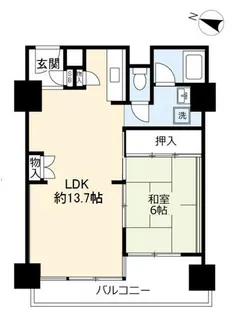 UR新長田駅前【0001408号室】の間取り