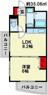 ラフィーネ小倉【3階】の間取り