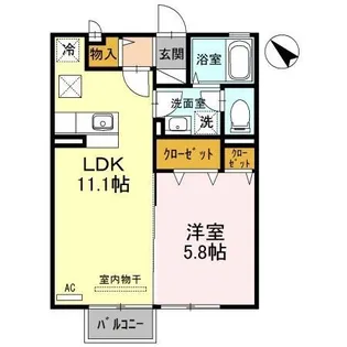 コンフォール・ヴィラ C棟【205号室】の間取り