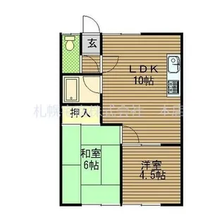 マンション北陽【1階】の間取り
