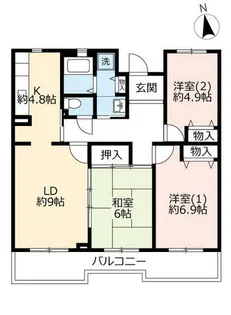 URコンフォールかぶと台【0150402号室】の間取り