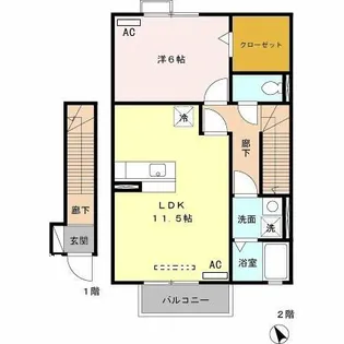 ソラーナ三番館【2階】の間取り