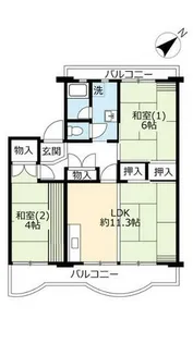 UR南花台【0190305号室】の間取り