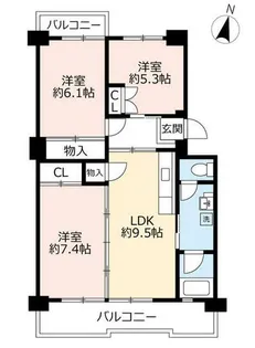 UR千代が丘【1040202号室】の間取り