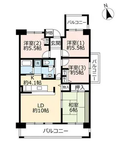 UR都島リバーシティ【0010301号室】の間取り