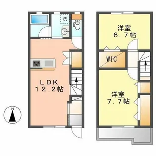 愛知県名古屋市北区楠味鋺5丁目【アパート】の間取り