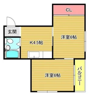 夕凪ハイツ【2階】の間取り