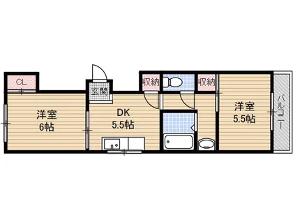 上穂ハイツ【2階】の間取り
