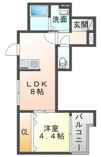 メイユール東難波【303号室】の間取り