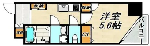 1Kの間取り画像