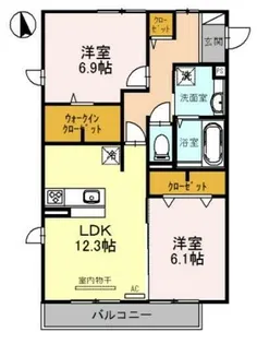 プランドール【2階】の間取り