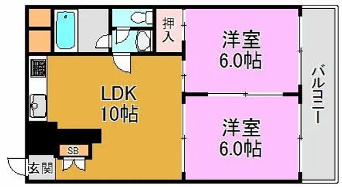 メゾン長田【6階】の間取り
