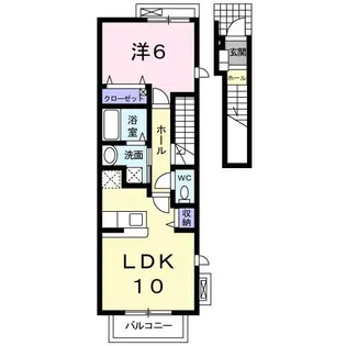 アジュール【201号室】の間取り