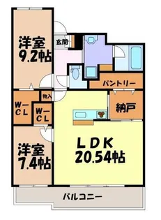 マルーン白壁【3階】の間取り