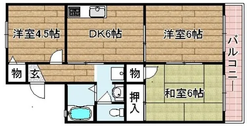 グレースハイムB棟【201号室】の間取り