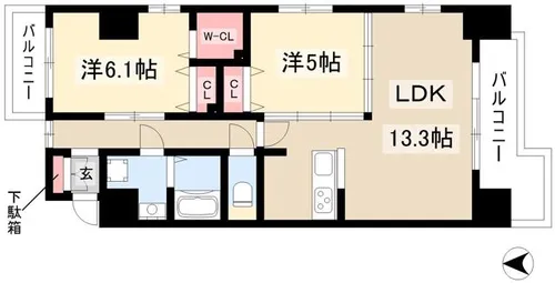 Sakura Fujinale【8階】の間取り