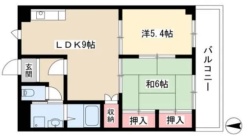 2LDKの間取り画像