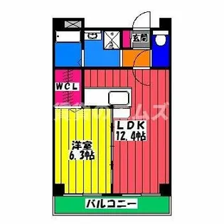 エクセル半道橋【3階】の間取り