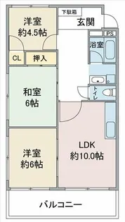 サンライズ喜多山【3階】の間取り