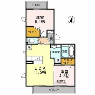 ガトーナふくだⅡ【2階】の間取り