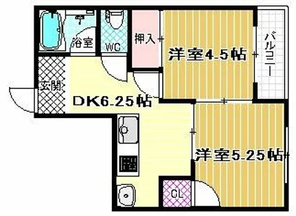 パル恵我之荘【3階】の間取り
