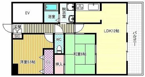 ロイヤルハイツ藤井寺【4階】の間取り