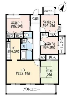 URルゼフィール井吹台【0030101号室】の間取り