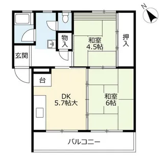 2DKの間取り画像