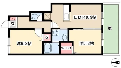 ヴィラシャンテ【101号室】の間取り