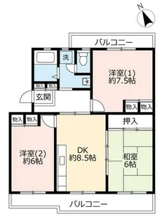 UR馬見南6丁目【0020303号室】の間取り