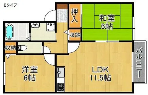 グリーンパール泉南A・B棟【1階】の間取り