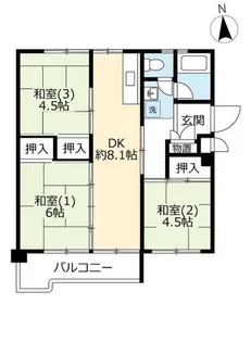 UR花山東【0160107号室】の間取り